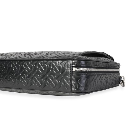 Burberry Black Embossed Leather Triple Stud Briefcase Bag - Picture 6 of 8